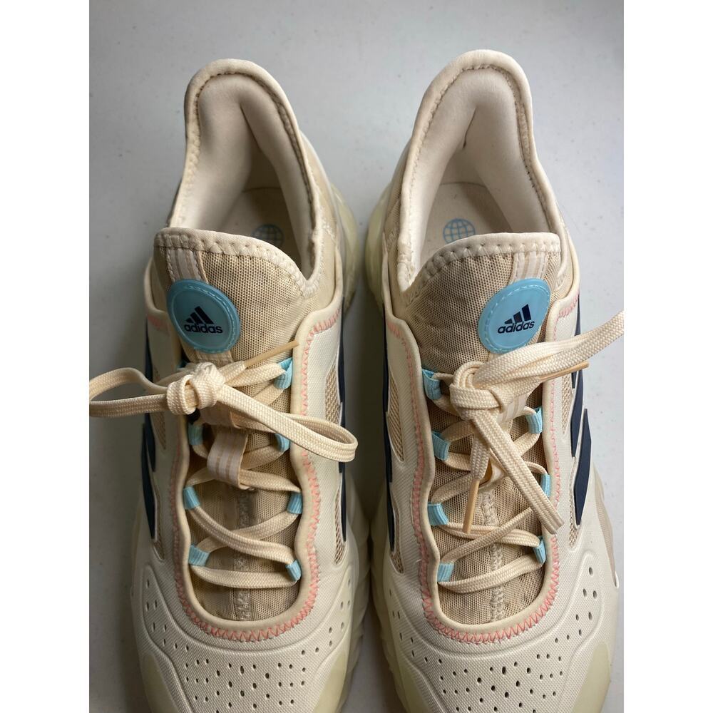 Mens Adidas Web Boost Running Shoes Sneakers Off White Blue Athletic Size 11 - Picture 13 of 16